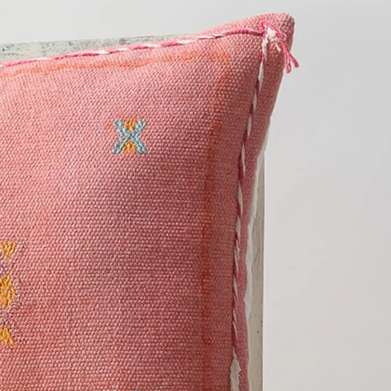 Tribal Glyph V Embroidered Cushion Cover - Pink media 3