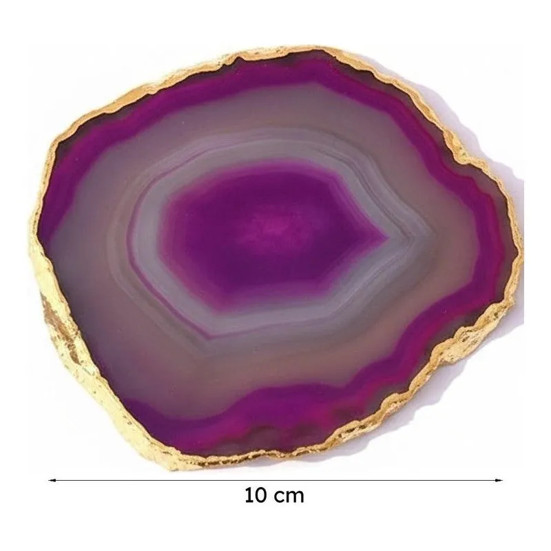 Candra Handcrafted Brazilian Agate Coaster (Pink) - Set Of Four media 5