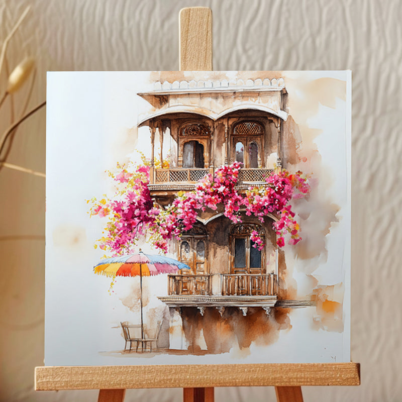 Garden Balconies Canvas Showpiece