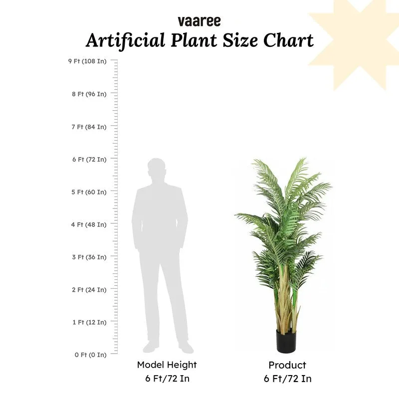 Artificial Arica Palm Plant With Black Fiber Pot - 5.9 Feet media 7