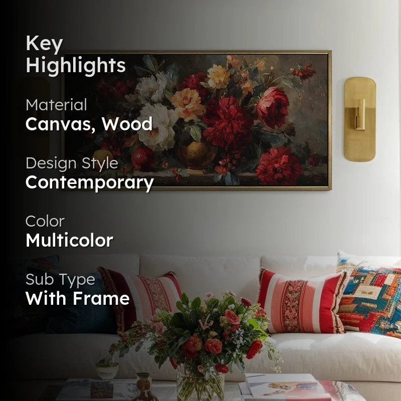 Velvet Blooms Canvas Wall Painting With Frame media 2