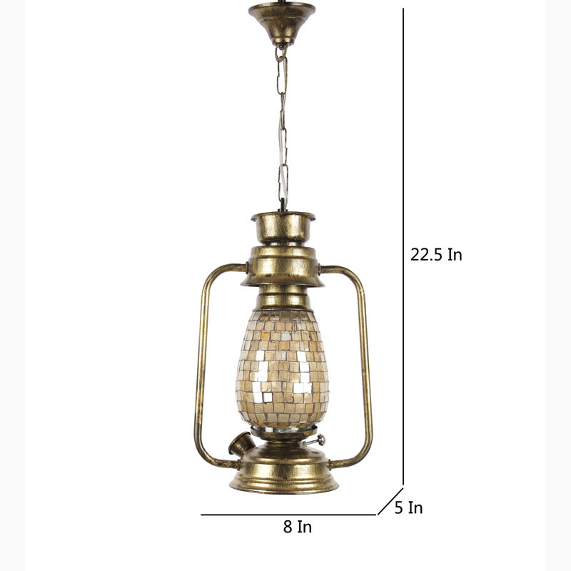 Avina Mosaic Lantern Glass Ceiling Lamp - Metallic media 7