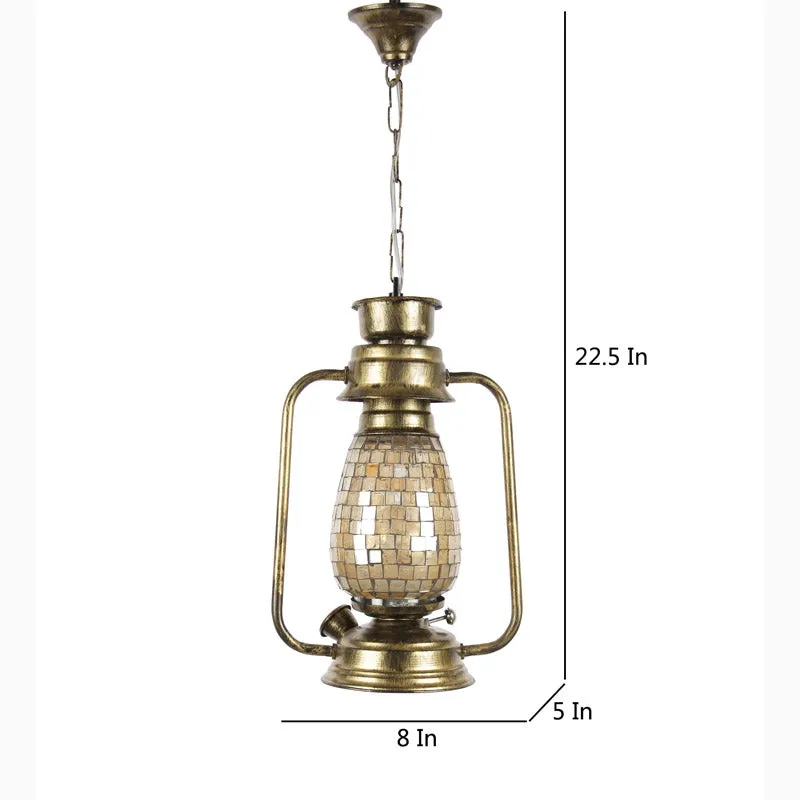 Avina Mosaic Lantern Glass Ceiling Lamp - Metallic media 7