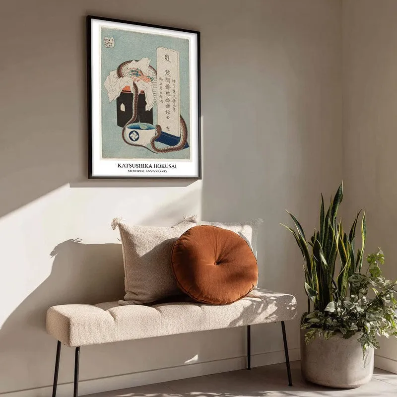 Memorial Anniversary Katsushika Hokusai Archival Canvas Wall Painting - Black Frame media 4