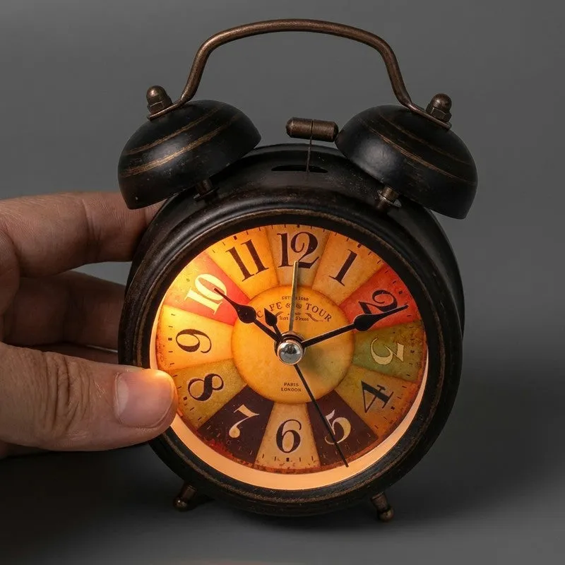 Classic Tick Round Metal Table Clock media 5