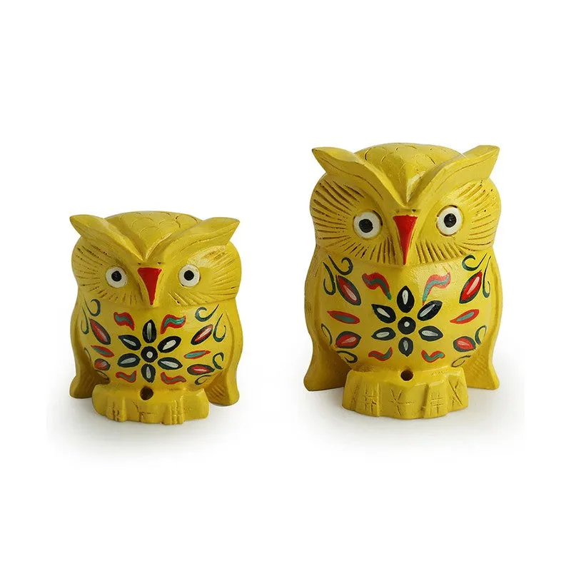 Owl Dream Handcarved Showpiece - Set Of Two media 3
