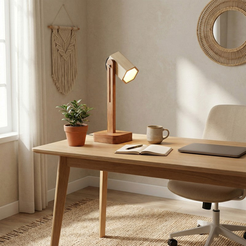 SoftCore Wooden Table Lamp - Brown media 3