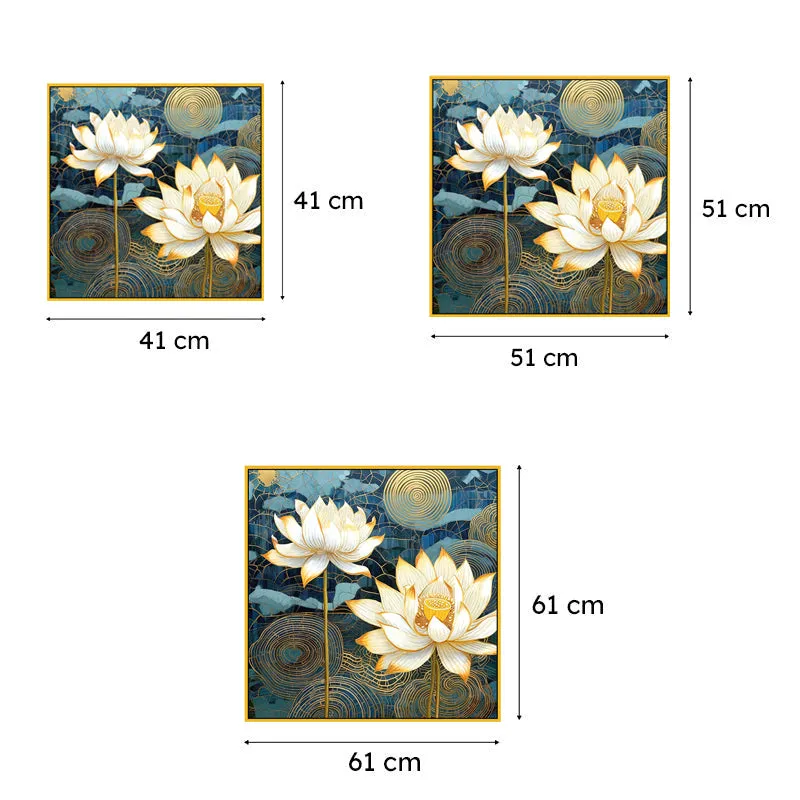 Shwetha Padma Canvas Wall Painting With Frame - Gold media 7