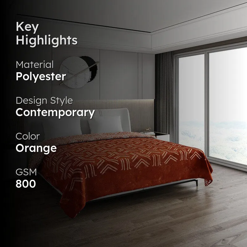 Monte Carlo Crimson Dreamscape Blanket (Orange)- 800 GSM media 2