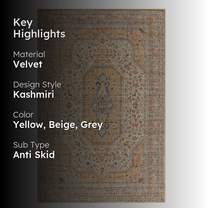 Azar Velvet Rectangle Anti-Skid Carpet media 2