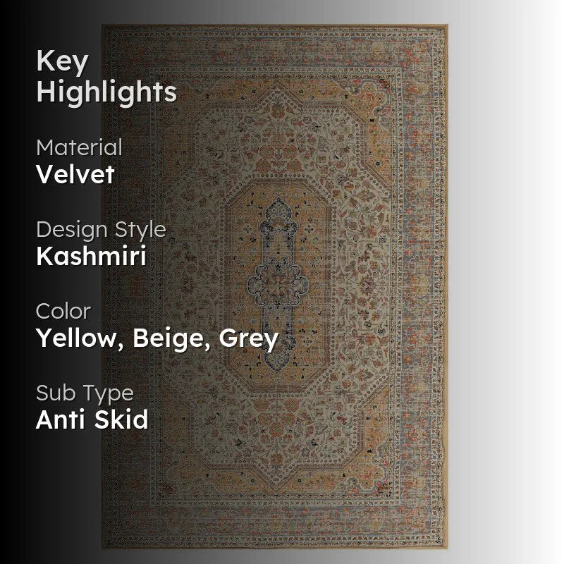 Azar Velvet Rectangle Anti-Skid Carpet media 2