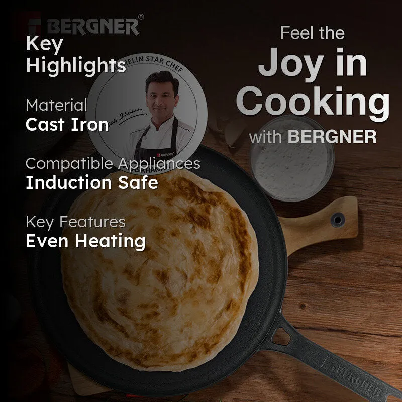 Bergner Arden Induction Safe Cast Iron Tawa - 29 cm media 2