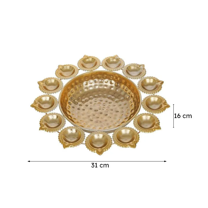 Decorative Urli With Diya Holder media 6