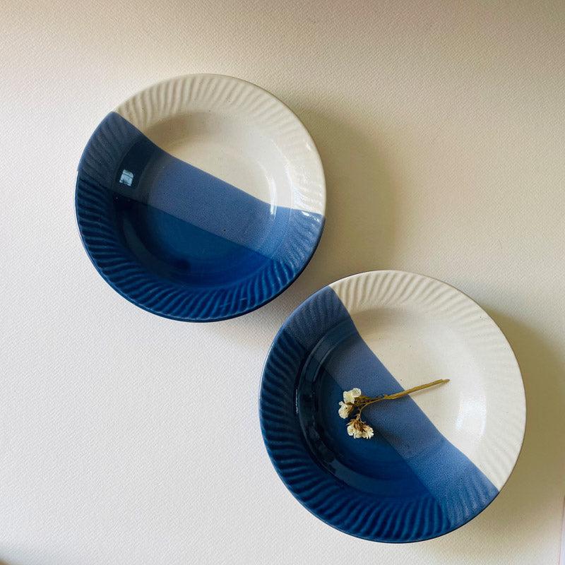 Yila Pasta Plate (White & Blue) - Set Of Four (7 Inches) media 4