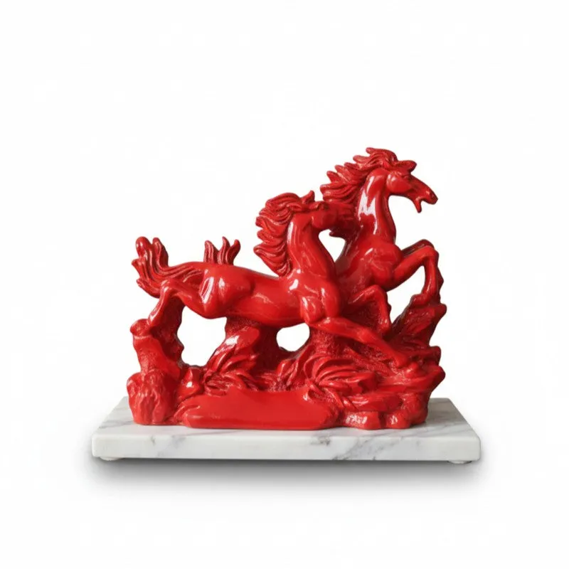 Running Horses Resin Showpiece - Red media 7