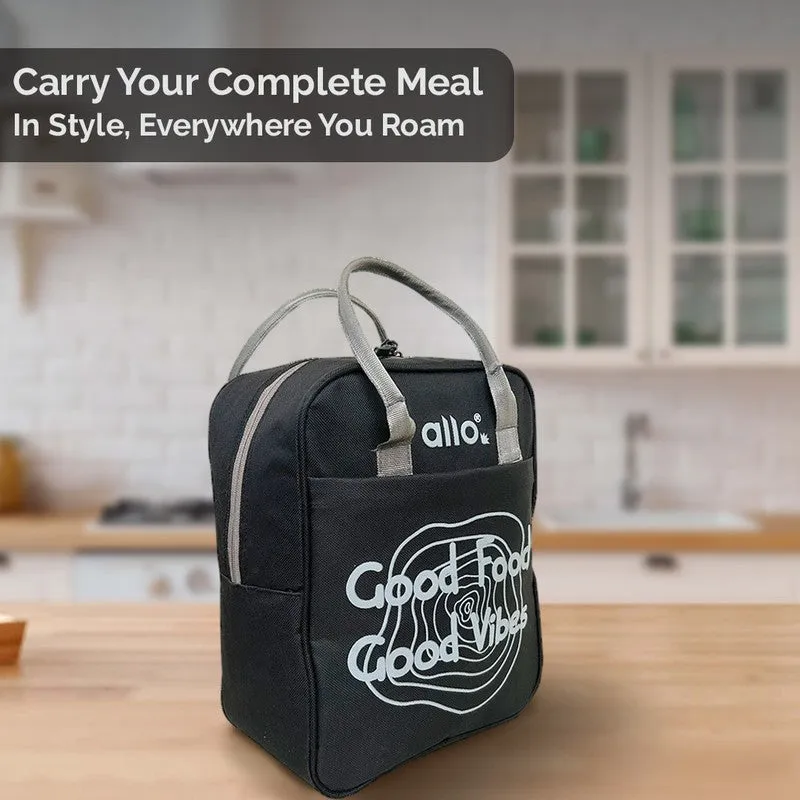 Good Food Polyester Lunch Bag - Black & Grey media 4
