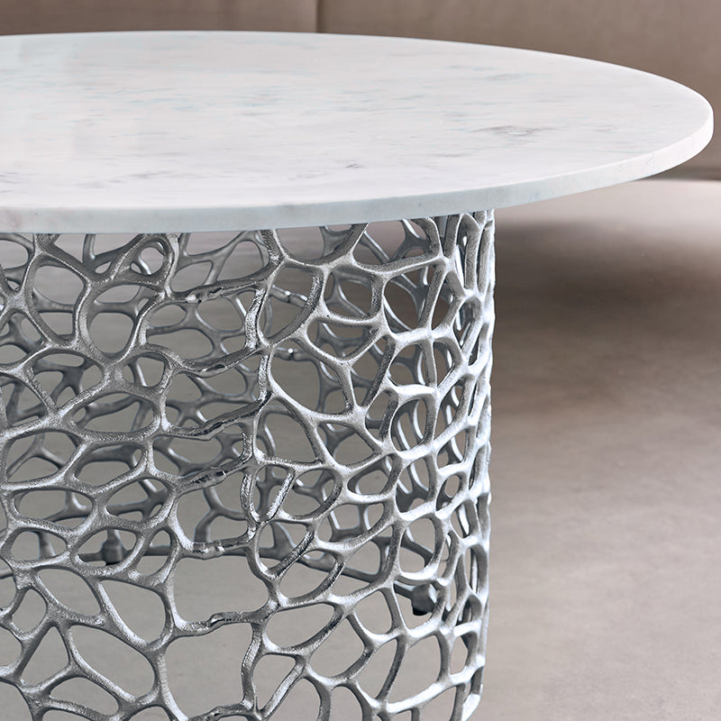 Intrica Fat Aluminum Center Table - Silver media 4