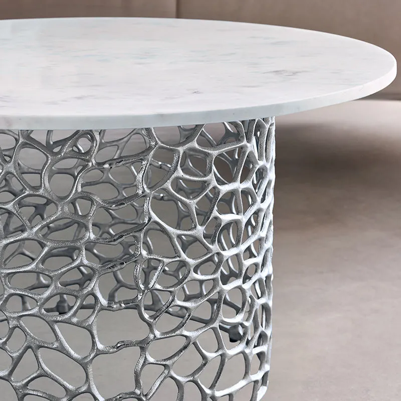 Intrica Fat Aluminum Center Table - Silver media 4