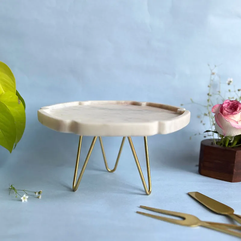 Norris Hexa Handcrafted Marble Cake Stand media 3