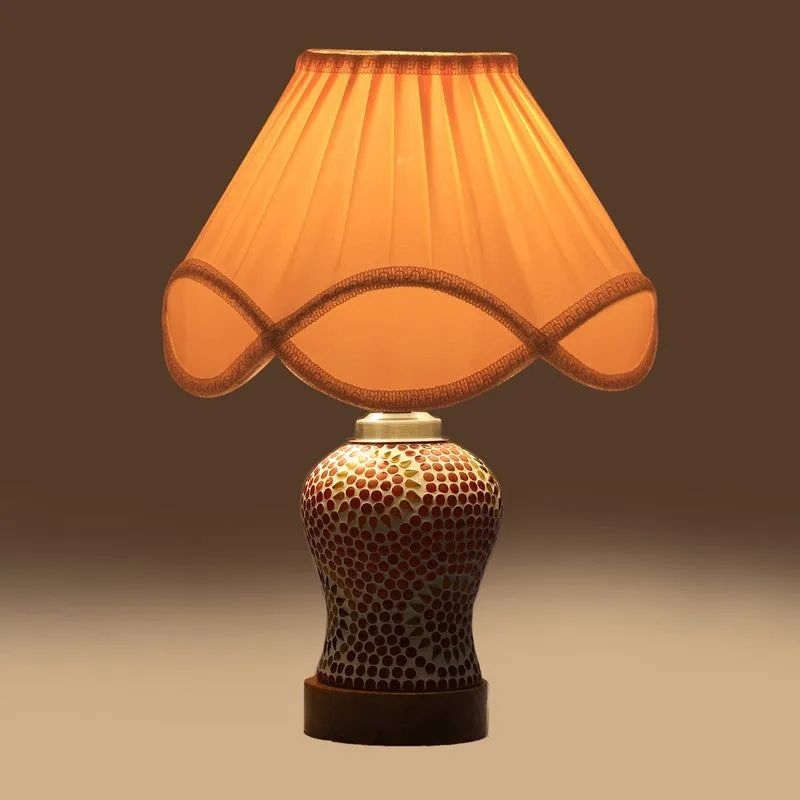 Wavelle Arc Pleated Wooden Table Lamp - Multicolor media 7
