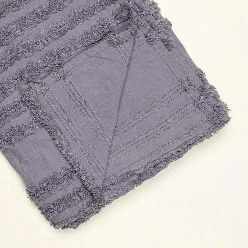 Nishtha Cotton Throw - Dark Grey media 3