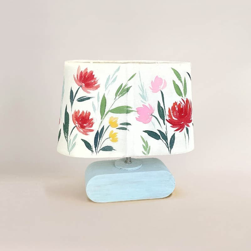 Swena Flora Handpainted Fabric Table Lamp - Multicolor media 5