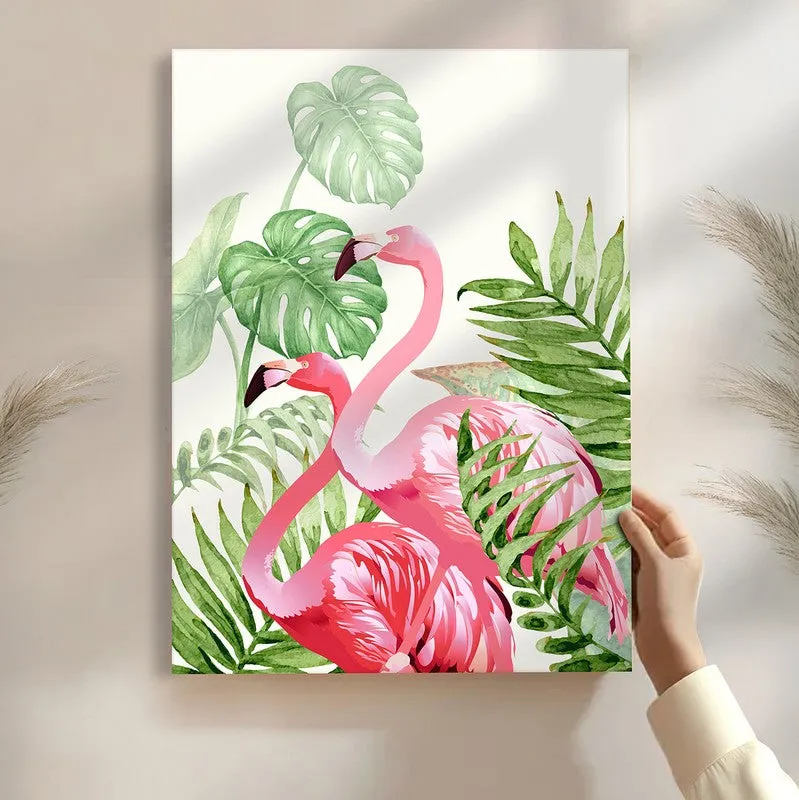 Tropikal Flamingos Wall Art media 1