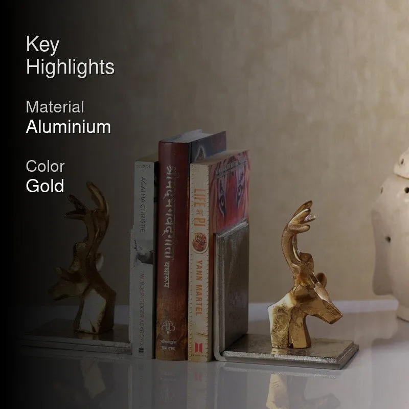 Deer Dimera Book Ends (Gold & Silver) - Set Of Two media 2