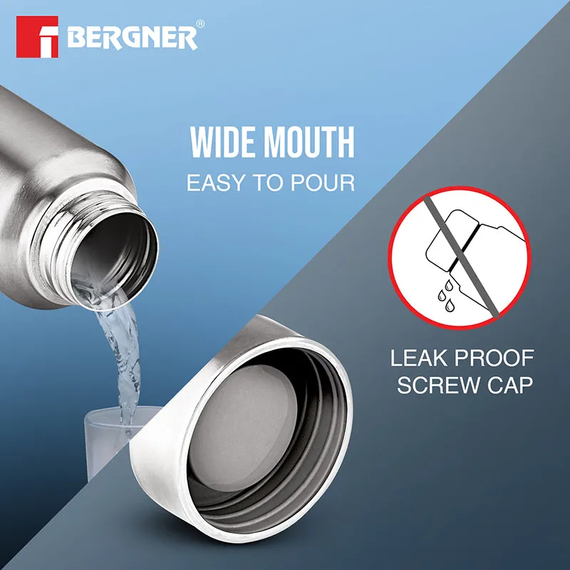 Bergner Aqua Lock Leakproof Stainless Steel Bottle (Silver) - 1000 mL media 5