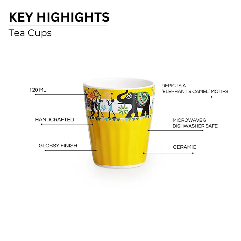 Gajamala Handcrafted Ceramic Cup (120 ML) - Set Of Six media 5