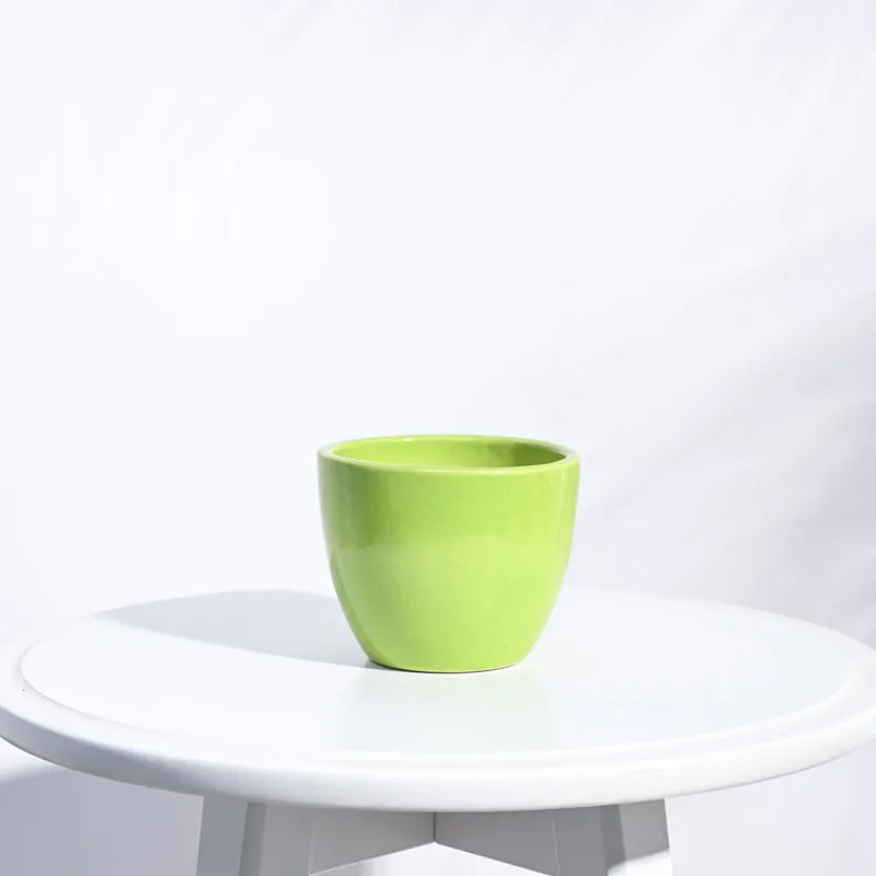 Ugaoo Apple Light Green Ceramic Pot- Small media 1