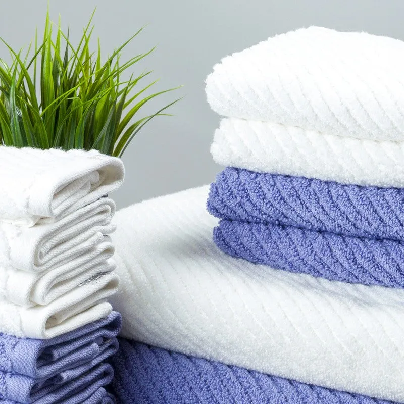 Nautica Riviera Soft Cotton Towel Set (White & Blue) - Fourteen Piece Set media 3