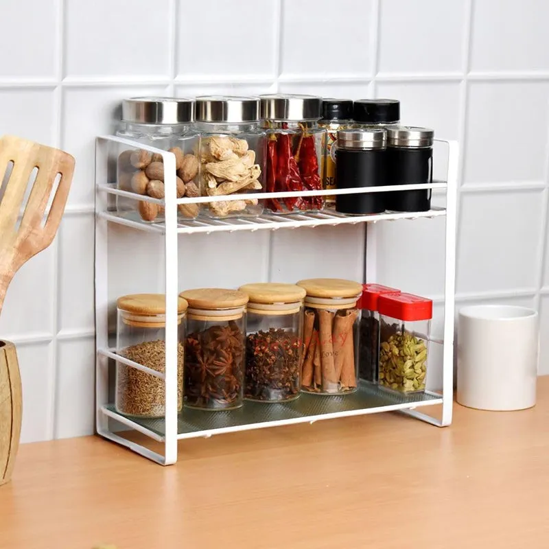 Stow Stack Two Tier Metal Rack With Glass Bottom media 4