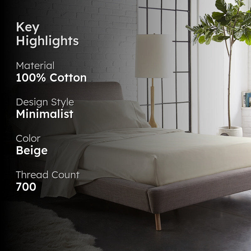 Maison Cotton Duvet Cover (Beige) - 700 TC media 2