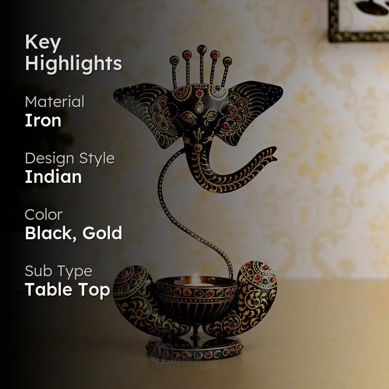 Aureum Glow Premium Candle Holder - Black,Gold media 2