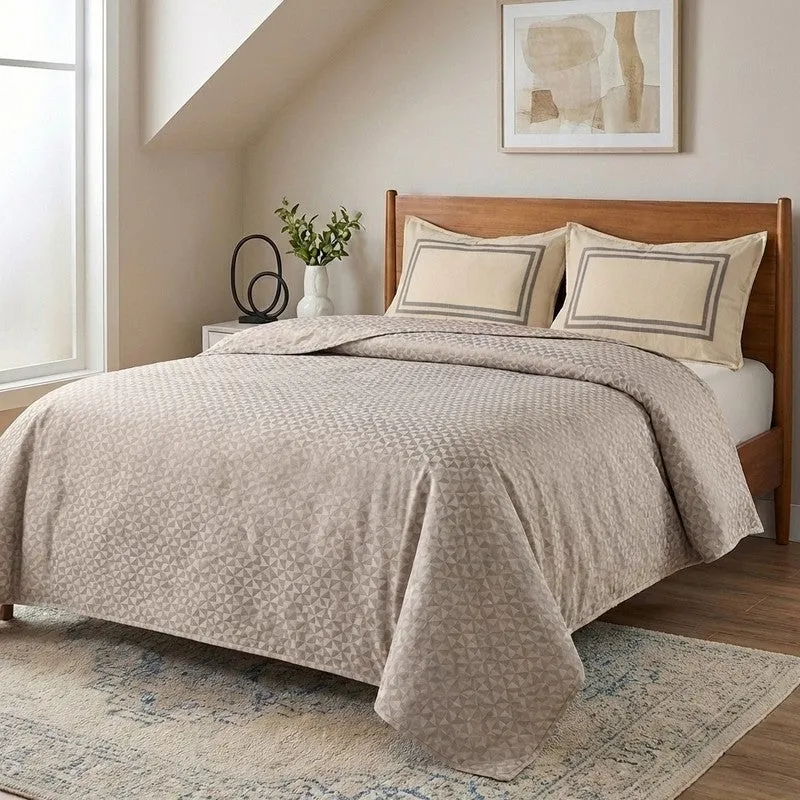 Pixel Nest Cotton Bedsheet (Grey) - 224 TC media 1
