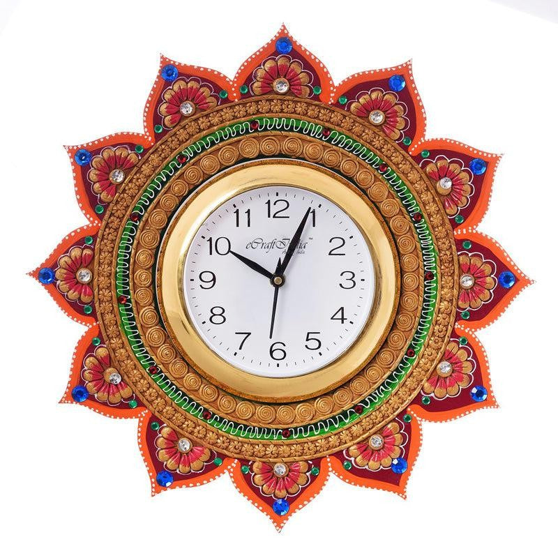 Decorative Paper Mache Handcrafted Wall Clock image 3