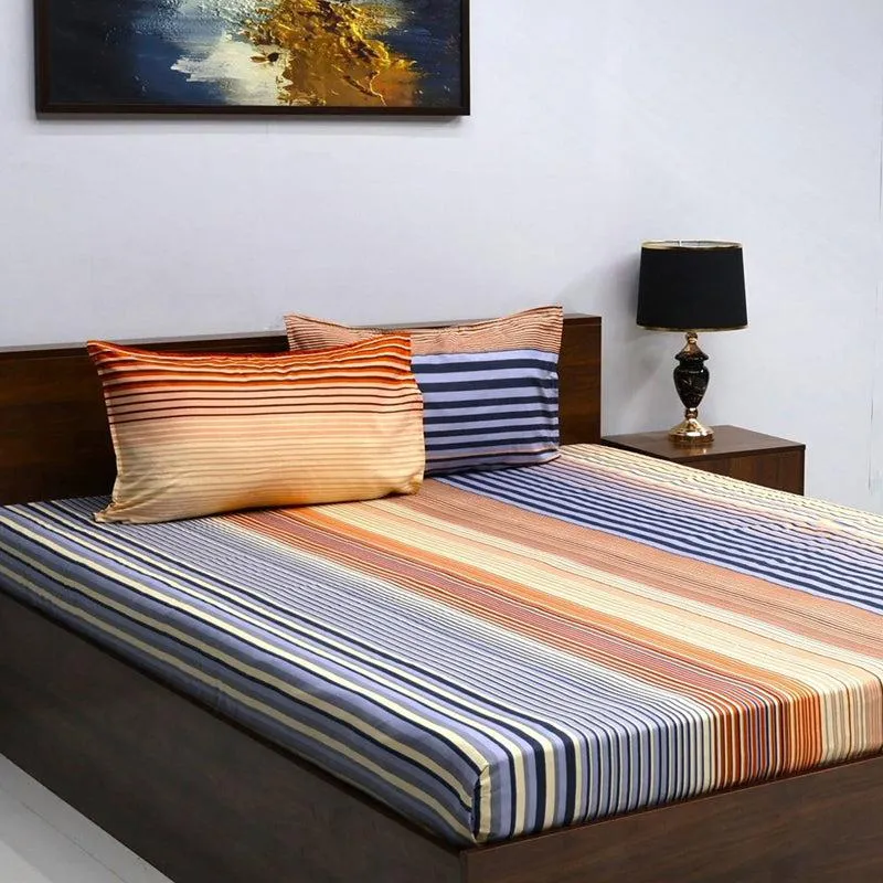 Ekiya Striped Microfiber Bedsheet - 110 GSM media 3