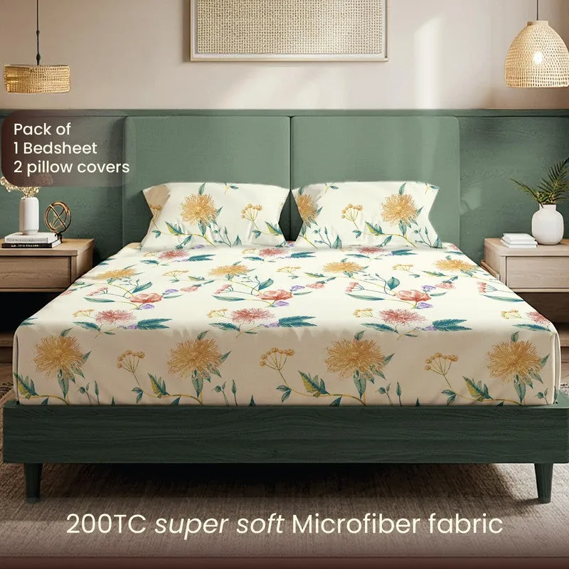 Mystic Petals Floral Cotton Bedsheets (Multicolor) - 200 TC media 4