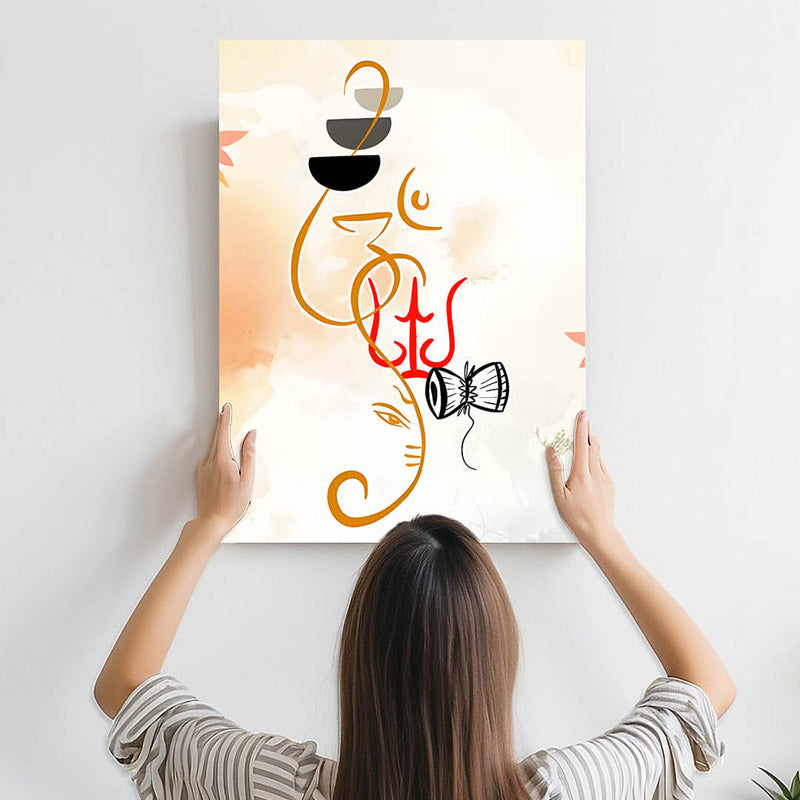 Shiva Bhakti Cotton Canvas Wall Art media 4