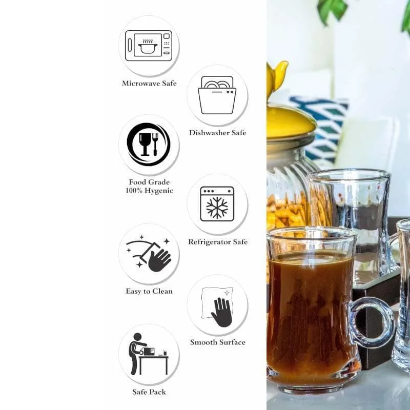 Enirva Glass Tea Cup (105 mL Each) - Set of Six media 6