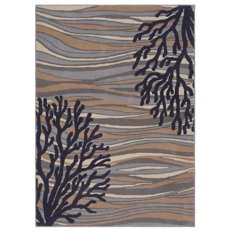 Coral Hand Tufted Dream Abstract Wool & Nylon Carpet - Blue media 1