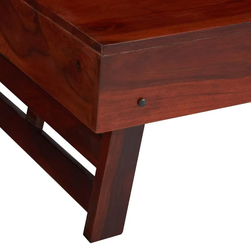 Servo Sheesham Wooden Center Table - Deep Brown media 7