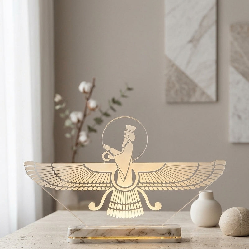 Guardian Angel Acrylic Table Lamp - Transparent media 2