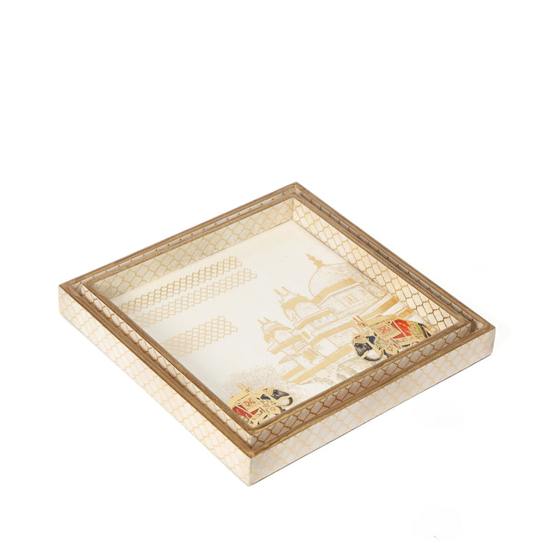 Haathi Parades Square Serving Tray - Set Of Two media 7