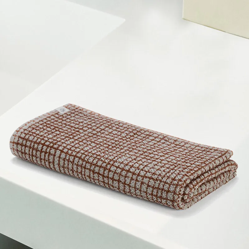 Madras Terry Cotton Bath Towel - Brown media 1