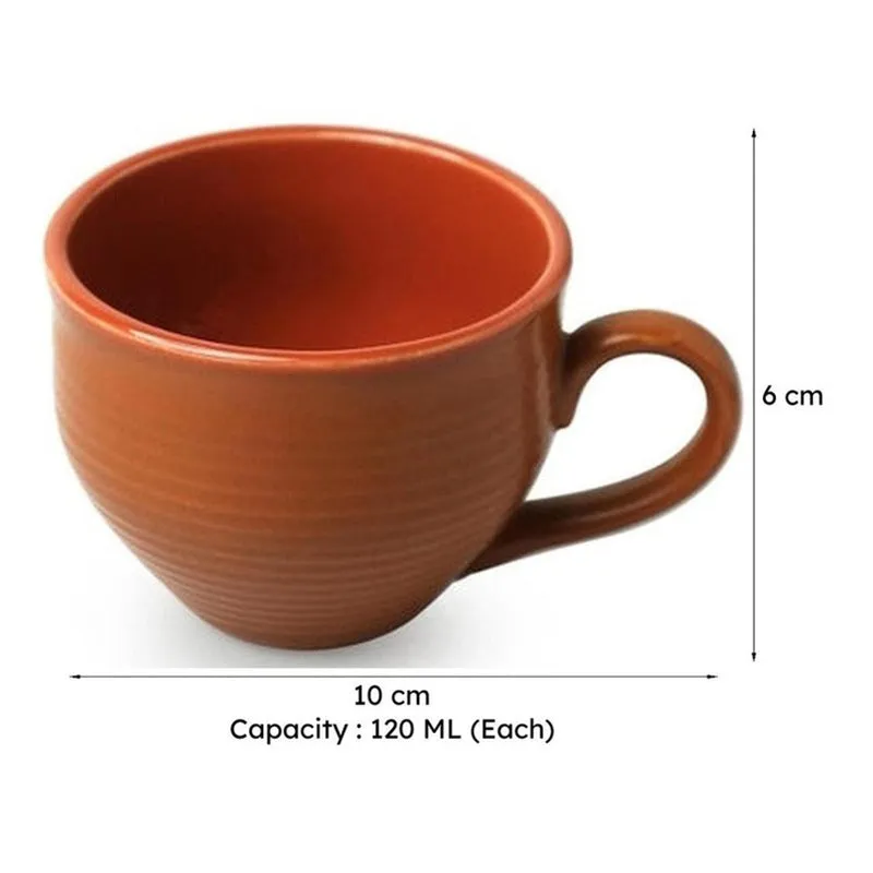 Terra Ceramic Tea Cup (120 mL Each) - Set of Six media 8