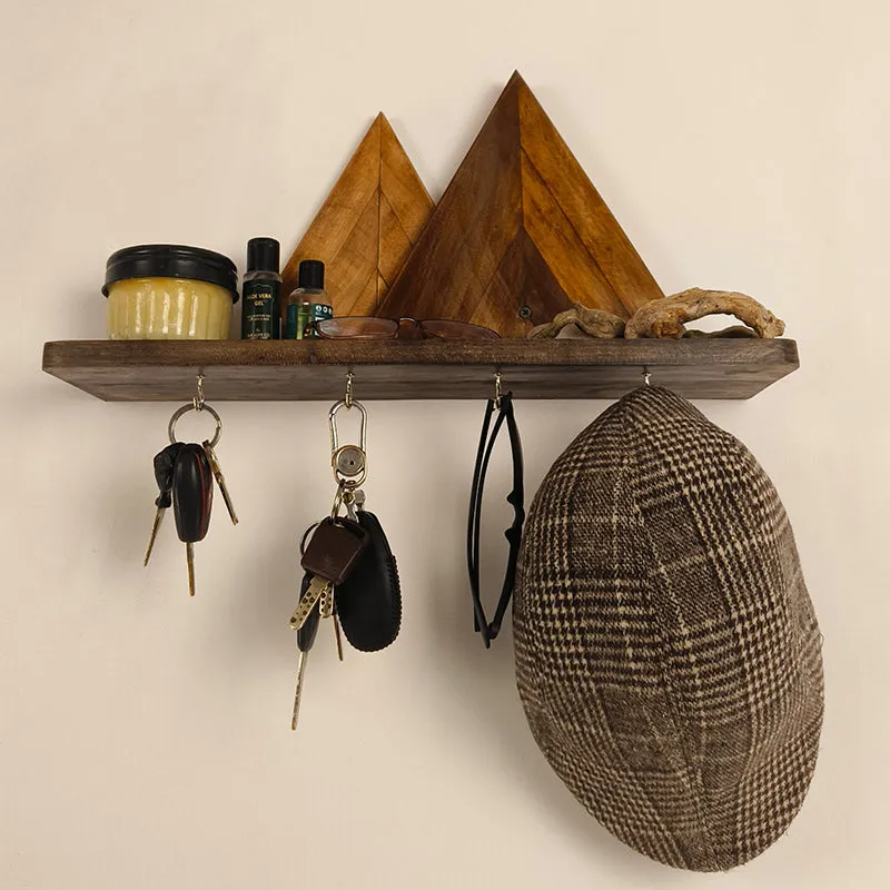 Vantika Wooden Wall Shelf Organiser with Key Holders media 5