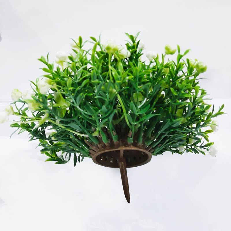 White Faux Ice Rose Artificial Plant In Yellow Pot - 15 cms media 4