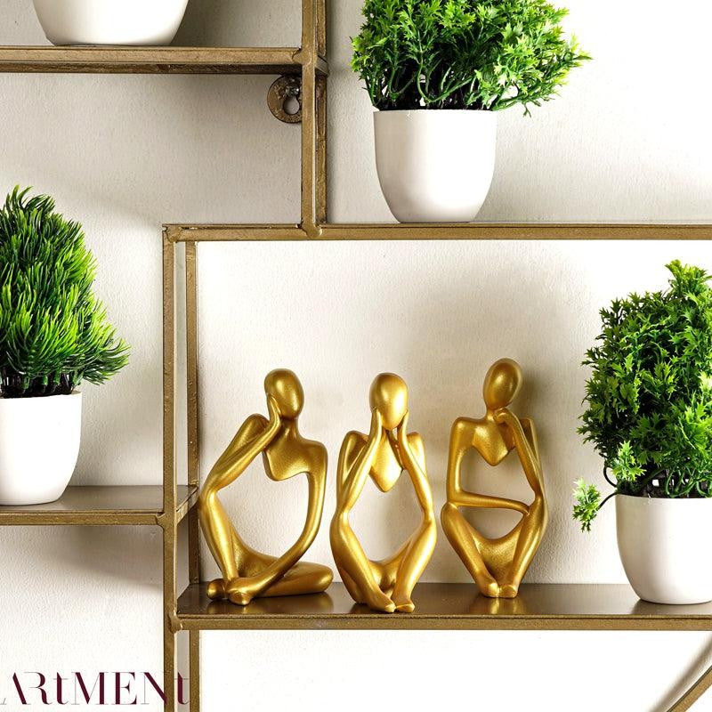 The Introspective Trio Painted Resin Showpiece - Set Of Three media 3